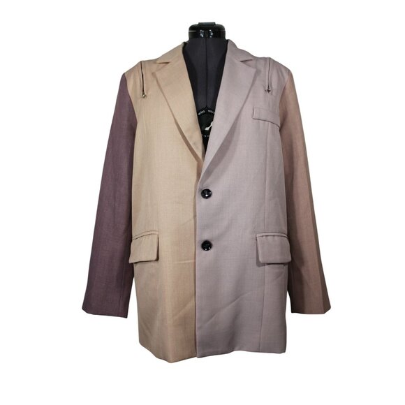 Kldinor unisex street‎ style colorblock oversized blazer M - Picture 1 of 11